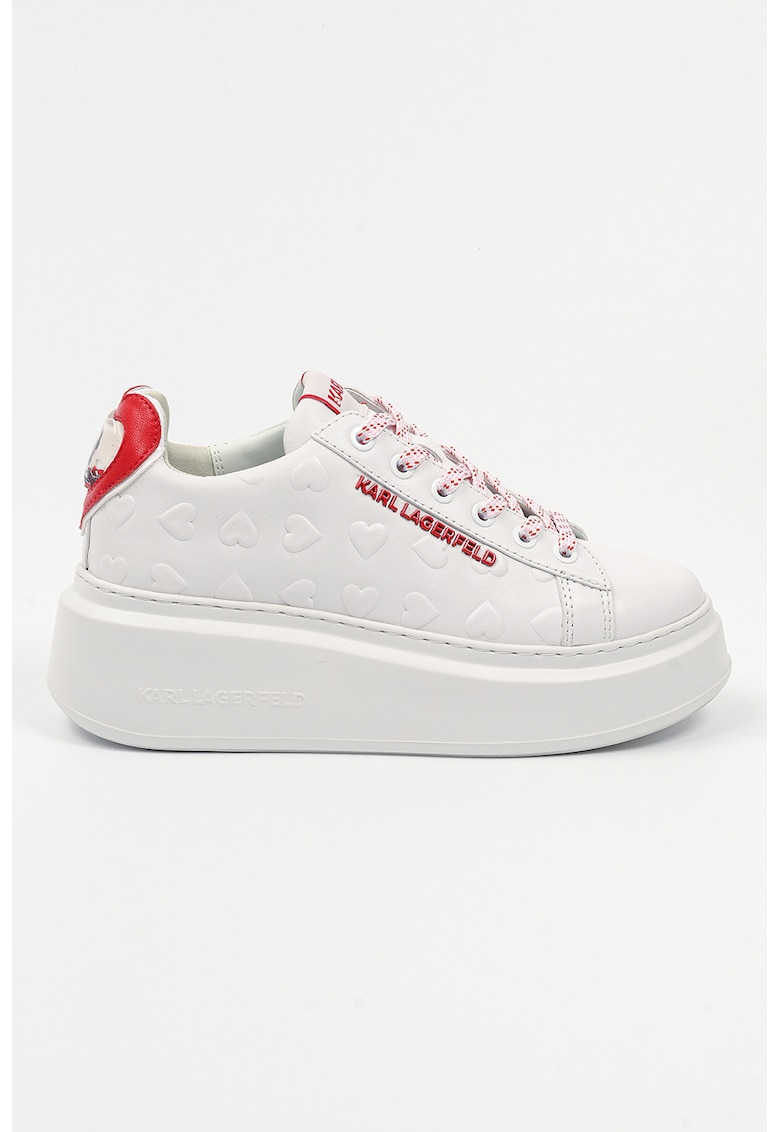 Pantofi sport wedge cu inimi in relief
