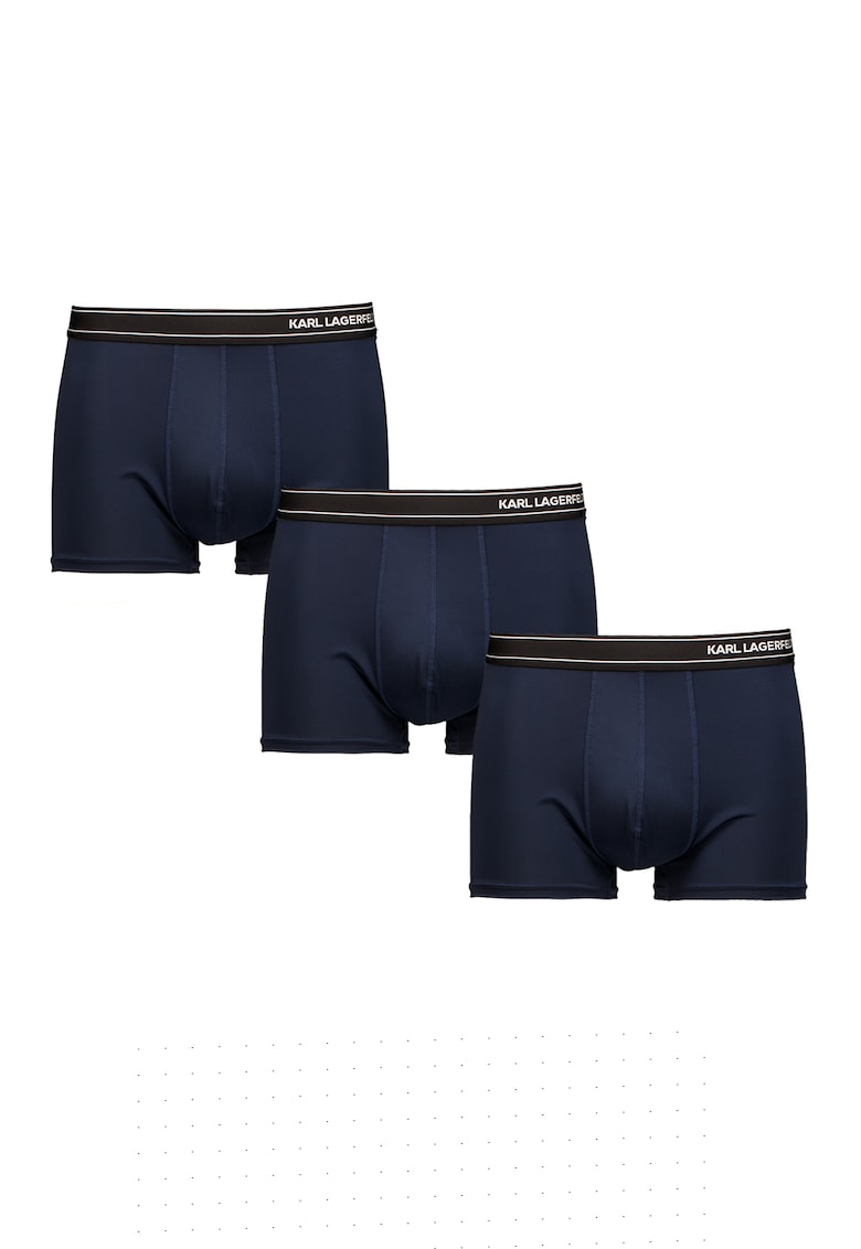 Set de boxeri cu imprimeu logo - 3 Perechi - Alb/Negru/Bleumarin