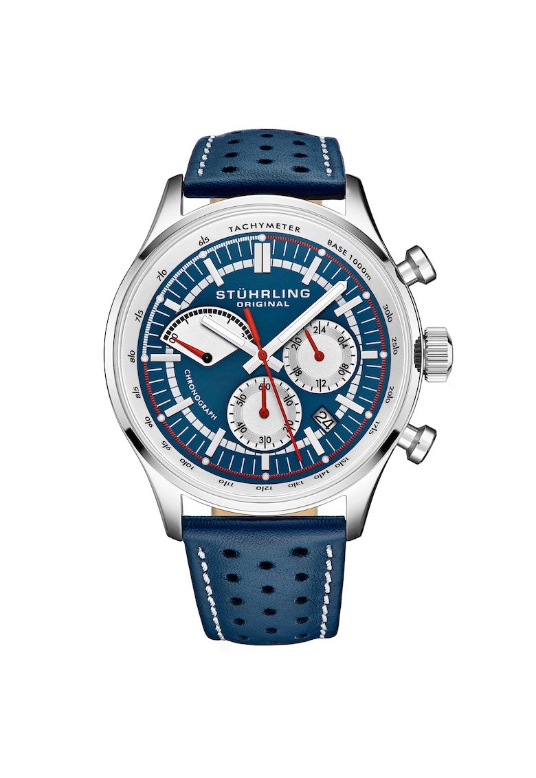 Ceas cronograf cu mecanism quartz - Albastru