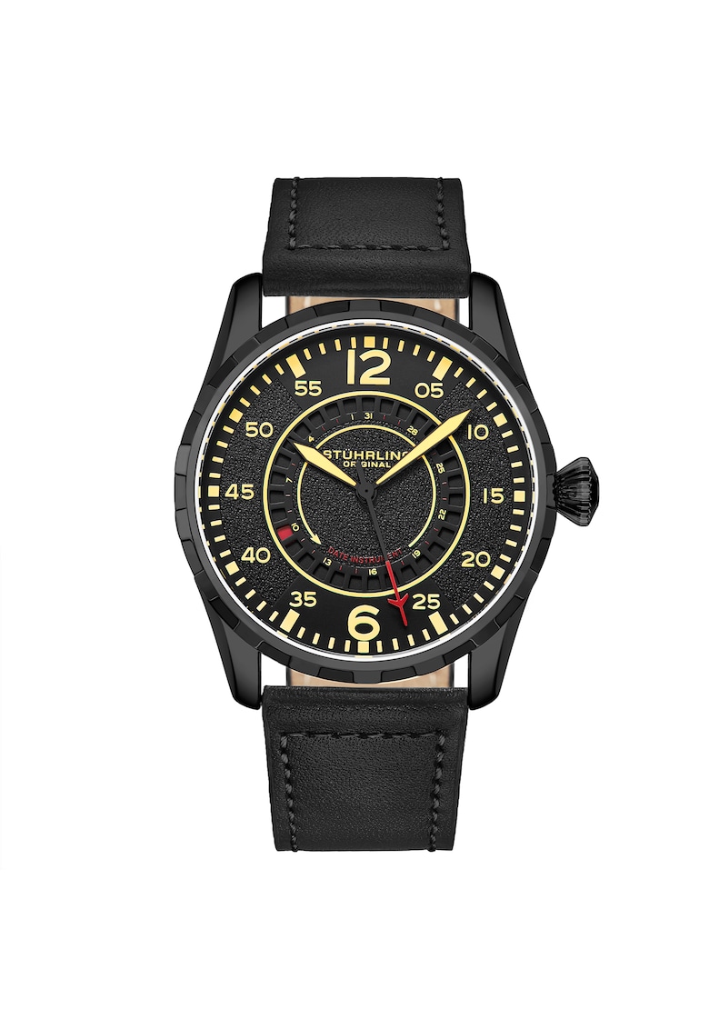 Ceas quartz cu o curea din piele cusuta in contrast Cambri