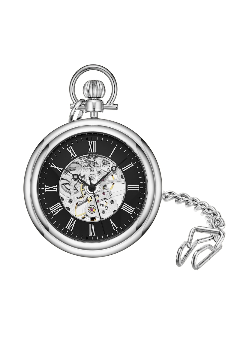 Ceas de buzunar mecanic cu model skeleton