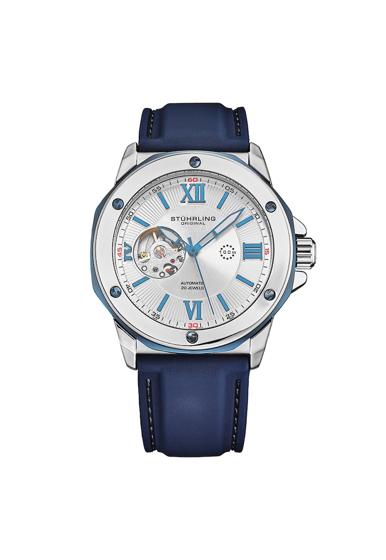 Ceas automatic cu o curea din silicon Edwardian - albastru inchis