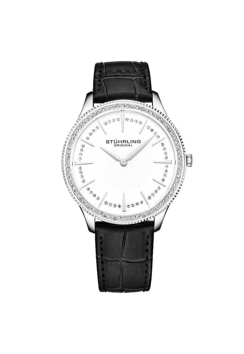 Ceas analog rotund 3985 Quartz - 38mm Classic -  Carrar - Silver