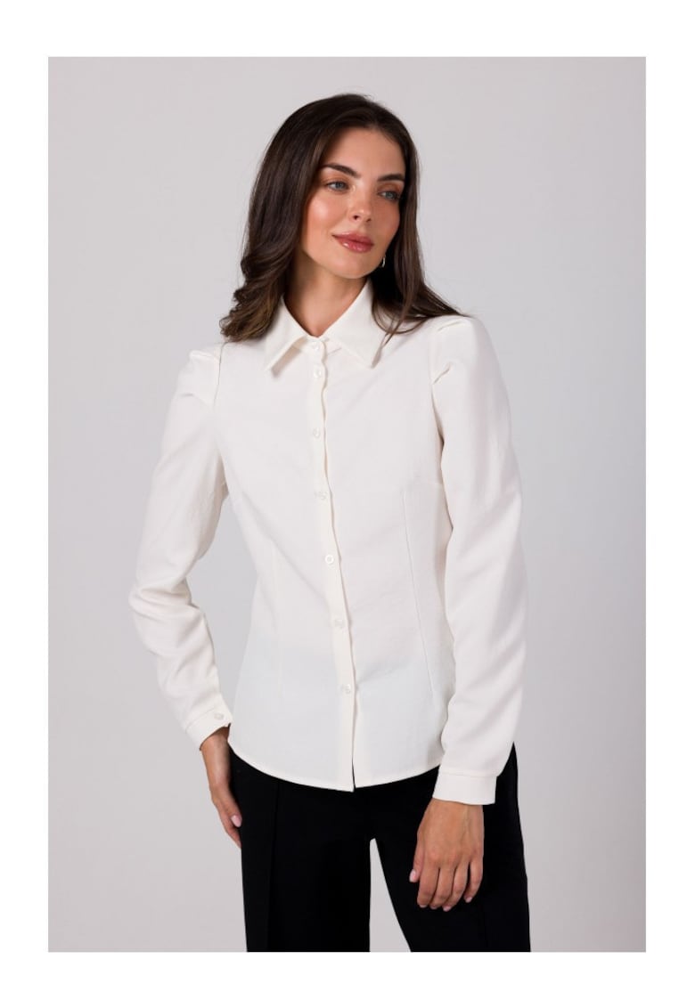 Camasa de dama cu maneca lunga Annamue B277 crem - Alb
