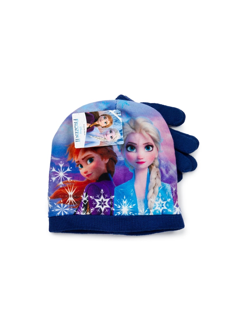 Set Caciula/Manusi copii - Frozen II - acril - bleumarin -