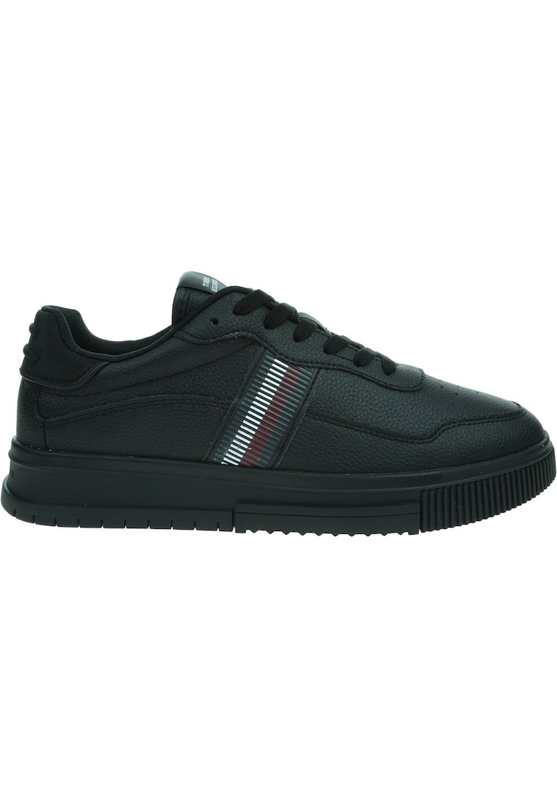 Pantofi Supercup Stripes Tumbled - Piele naturala - Negru - Negru