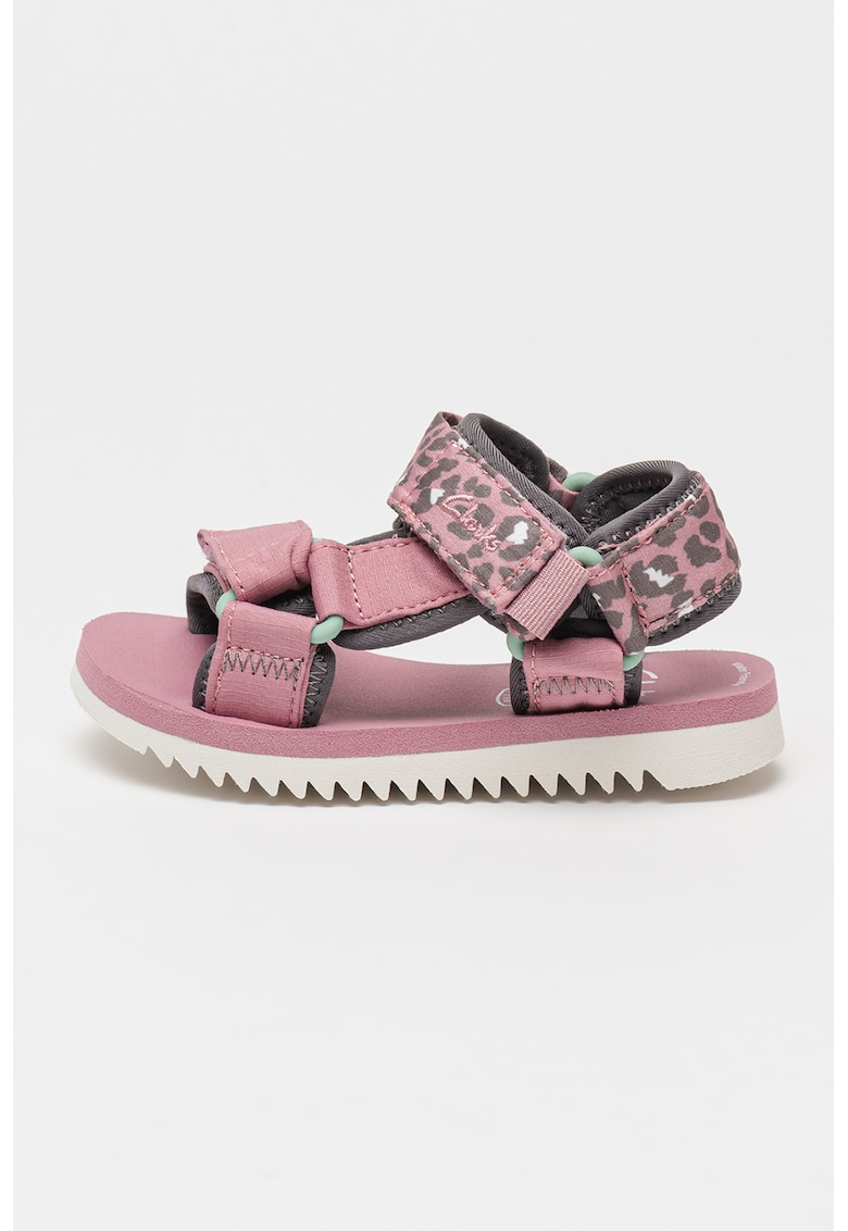 Sandale cu velcro si logo brodat Peak Web