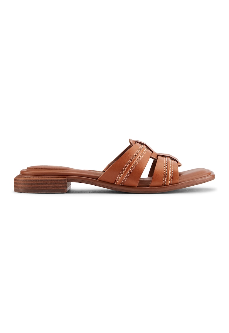 Papuci de piele Ariany - Maro