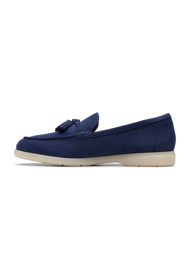 Mocasini din piele intoarsa Narini Edge - Bleumarin