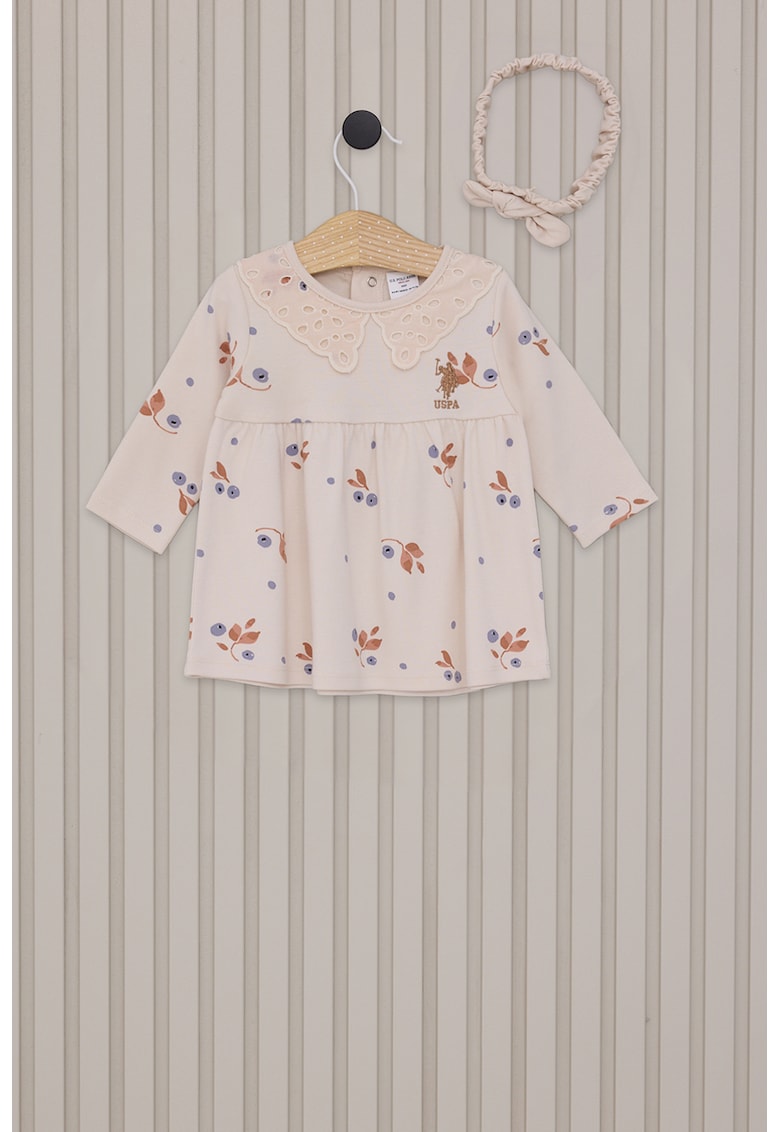 Rochie cu imprimeu floral - Crem