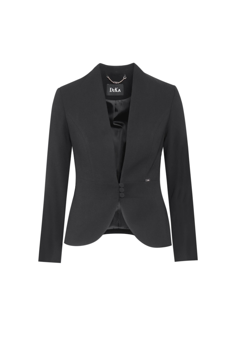 Sacou cambrat fara revere -  Neagra - Sacou cambrat fara revere -  Neagra -