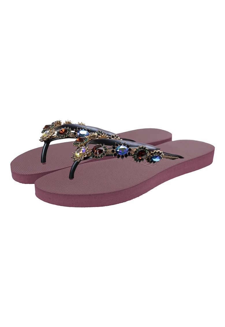 Papuci flip-flop cu strasuri Monroe