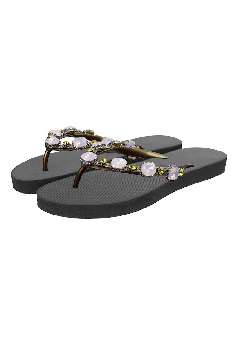 Papuci flip-flop cu strasuri Copa Cabana Square