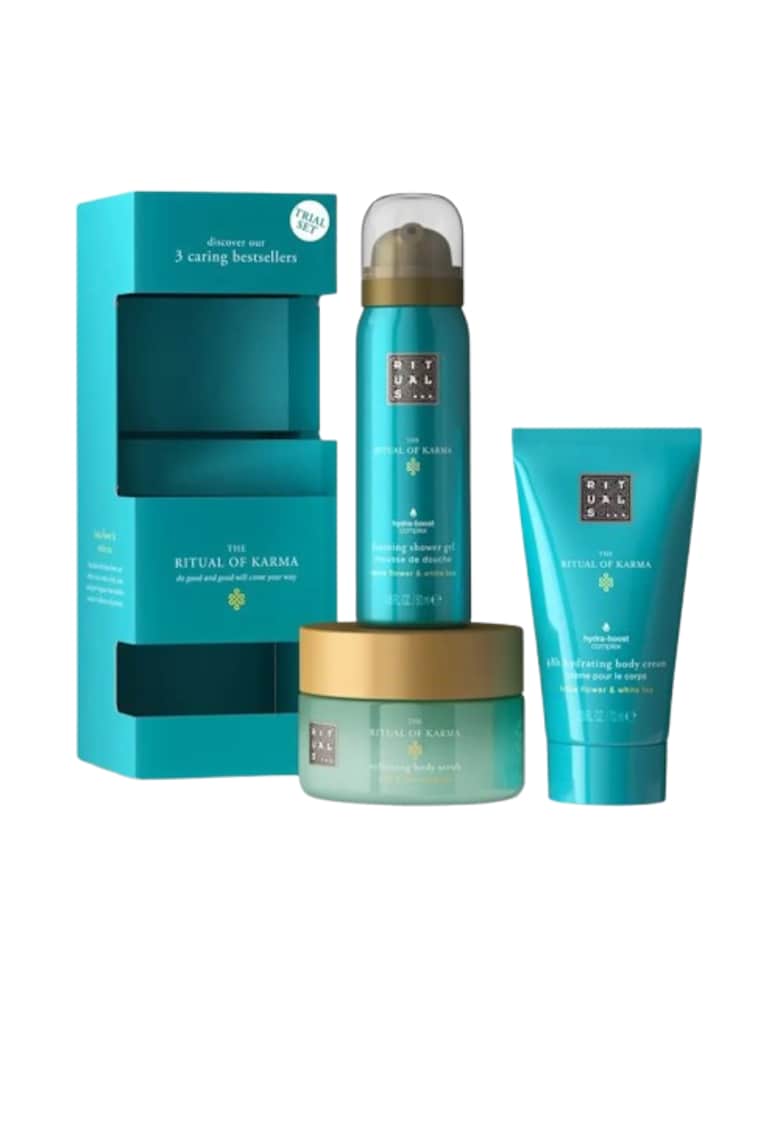Set  The Rituals of Karma Crema de corp 70 ml + Gel de dus 50 ml + Exfoliant pentru corp 125 g