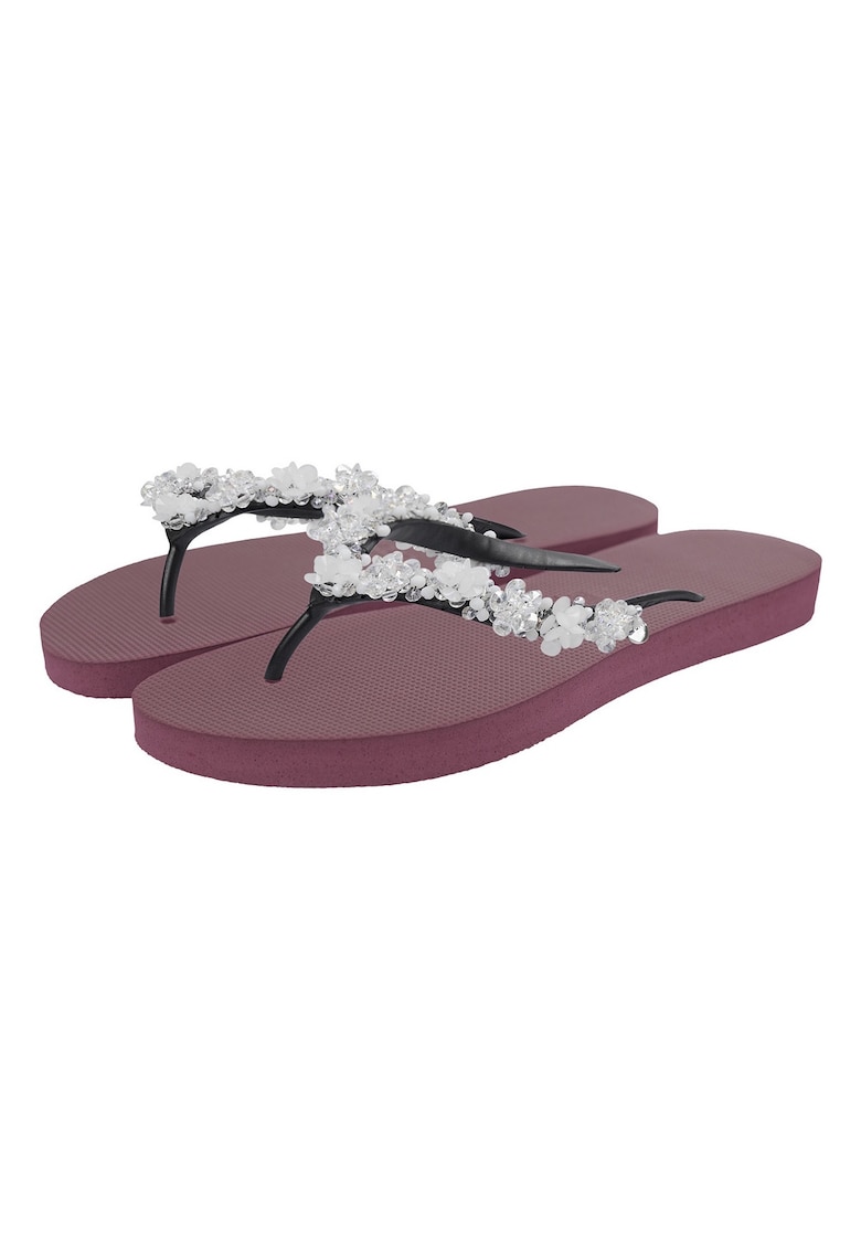 Papuci flip-flop cu margele Precious Bloom