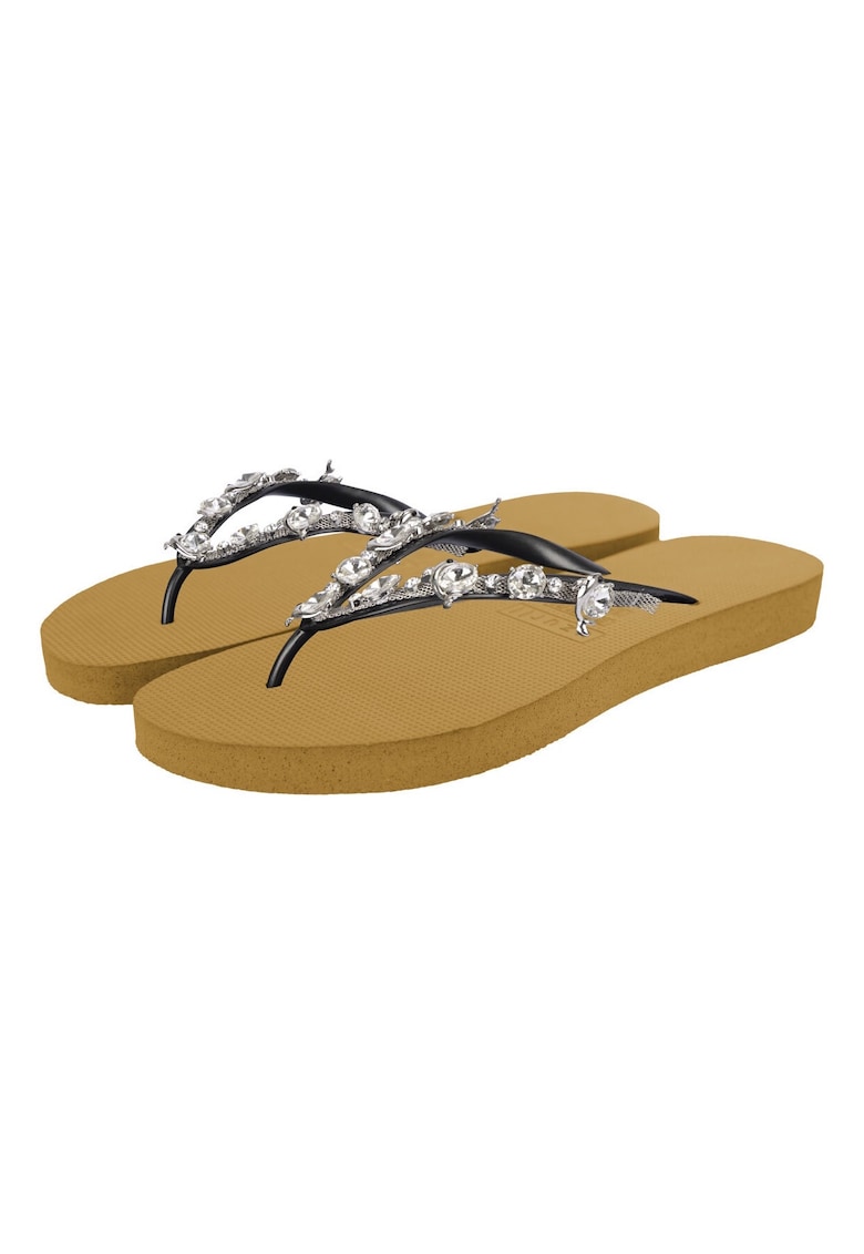 Papuci flip-flop cu strasuri Chrystal Dolphin