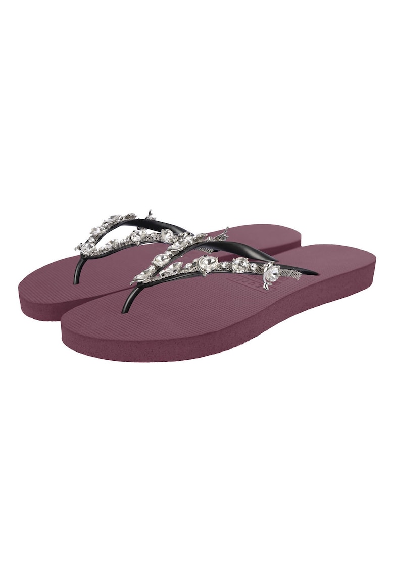 Papuci flip-flop cu strasuri Chrystal Dolphin