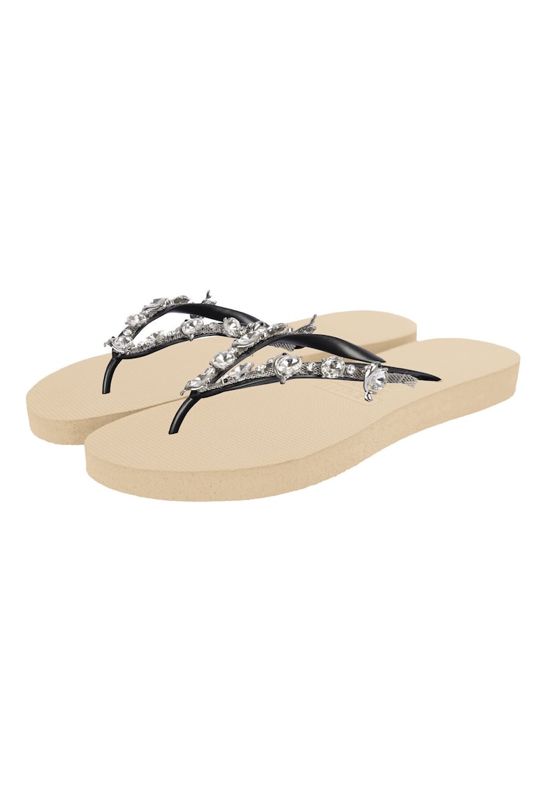 Papuci flip-flop cu strasuri Chrystal Dolphin