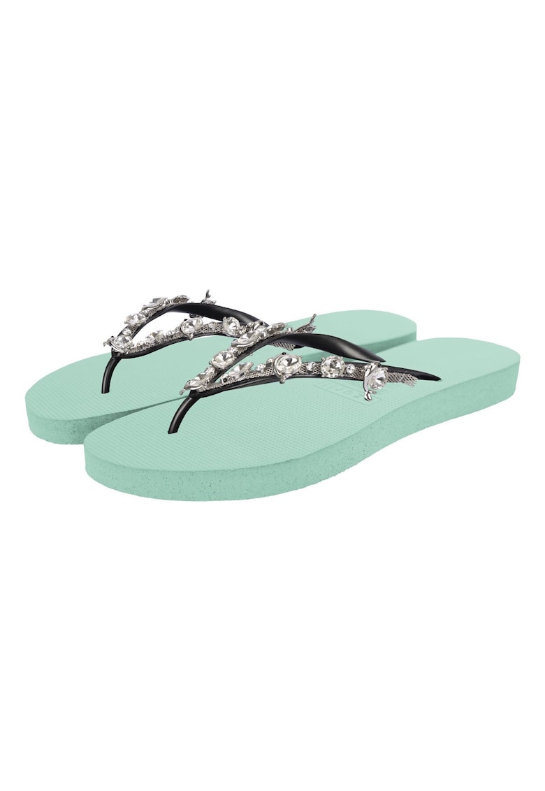 Papuci flip-flop cu strasuri Chrystal Dolphin