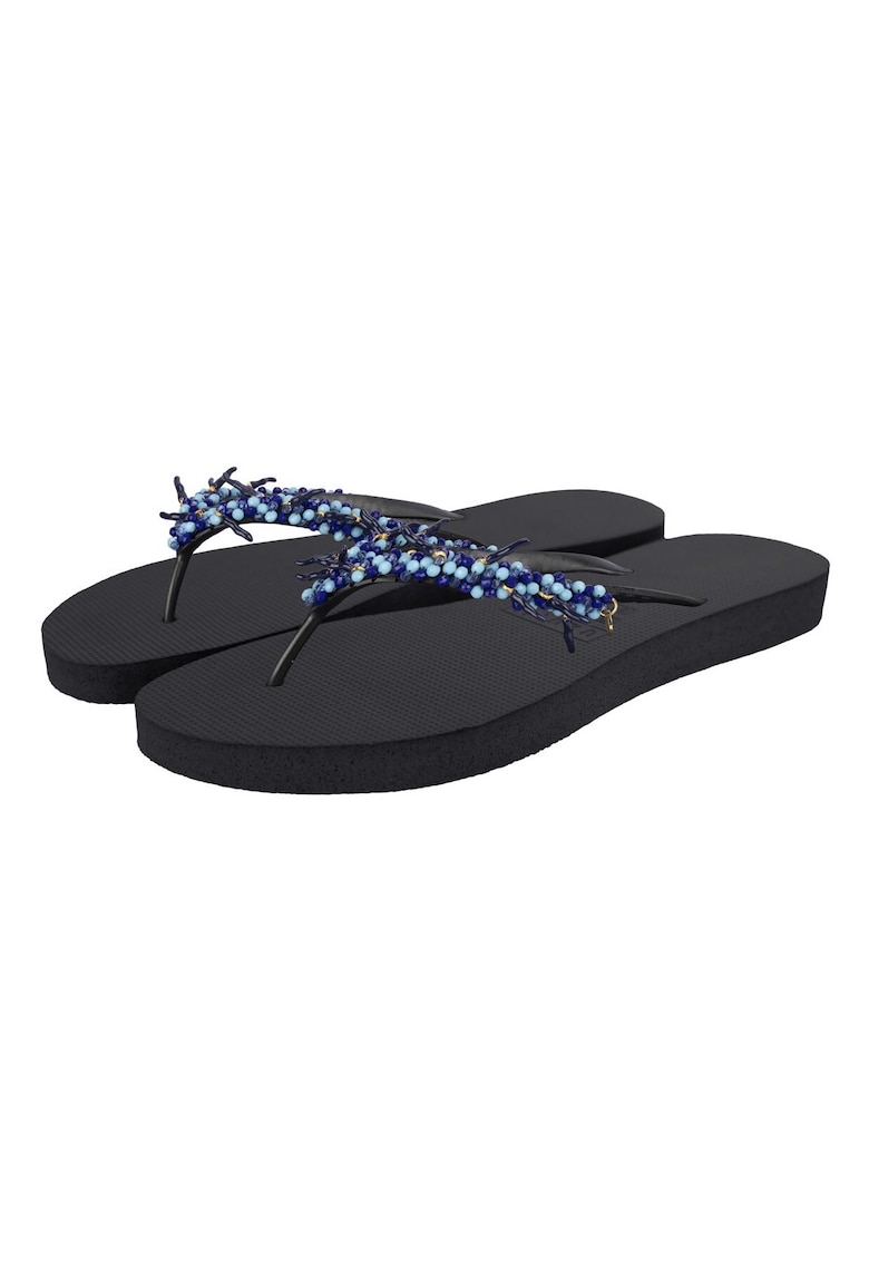 Papuci flip-flop de cauciuc cu margele Peppi