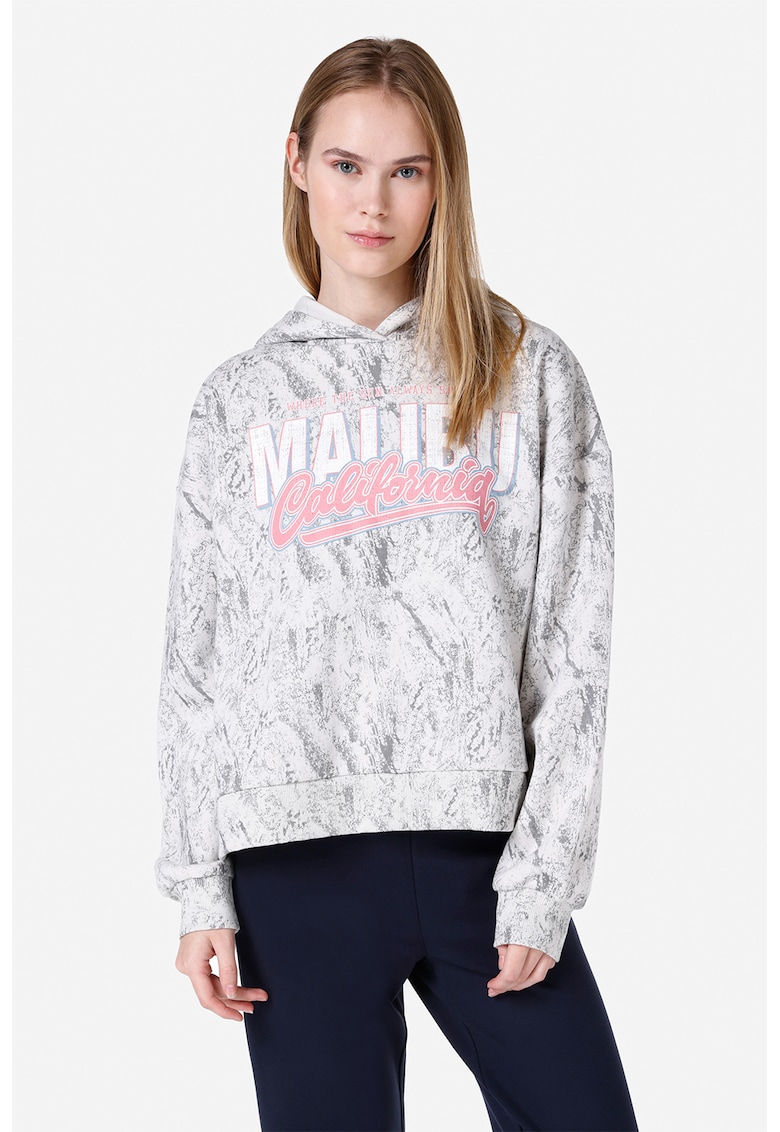 Hanorac cu imprimeu si maneci cazute Hanorac cu imprimeu si maneci cazute