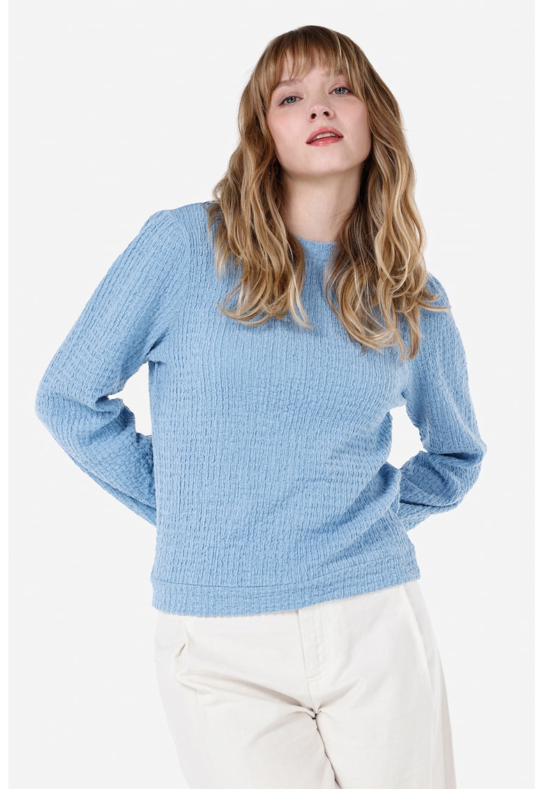 Bluza cu decolteu rotund - Albastru pastel