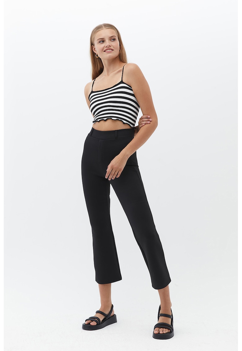 Pantaloni capri regular-fit - Negru