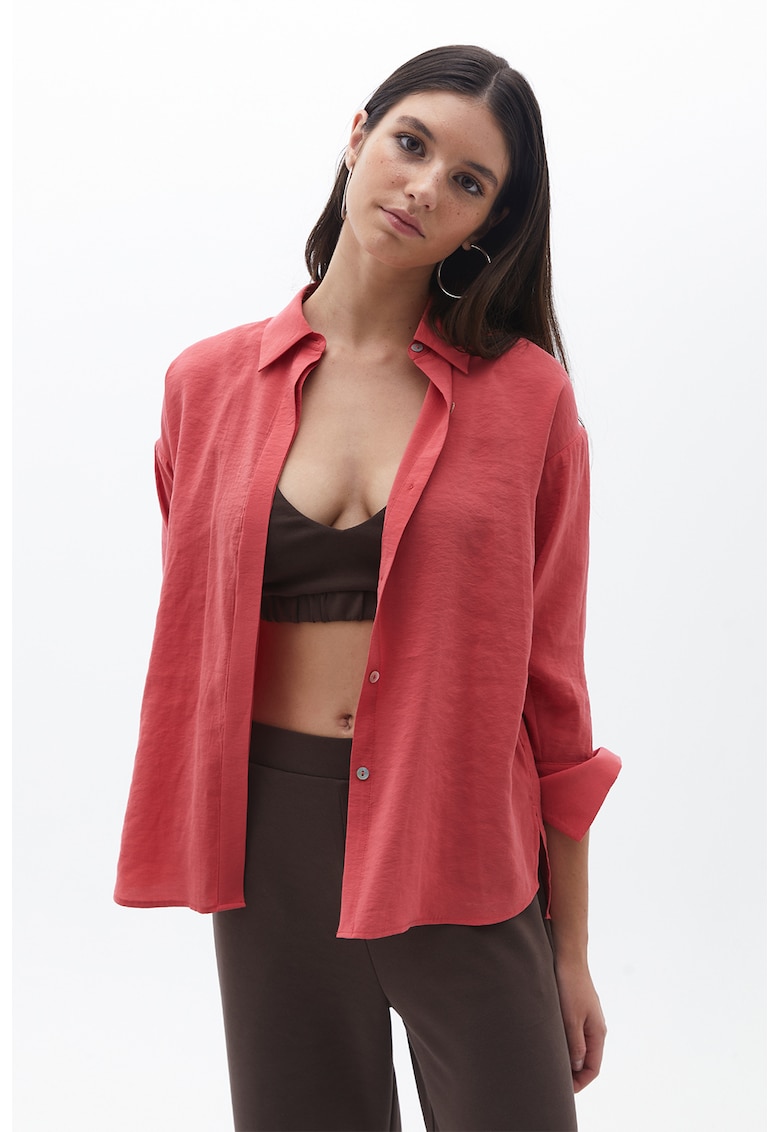 Camasa din amestec de modal cu maneci cazute