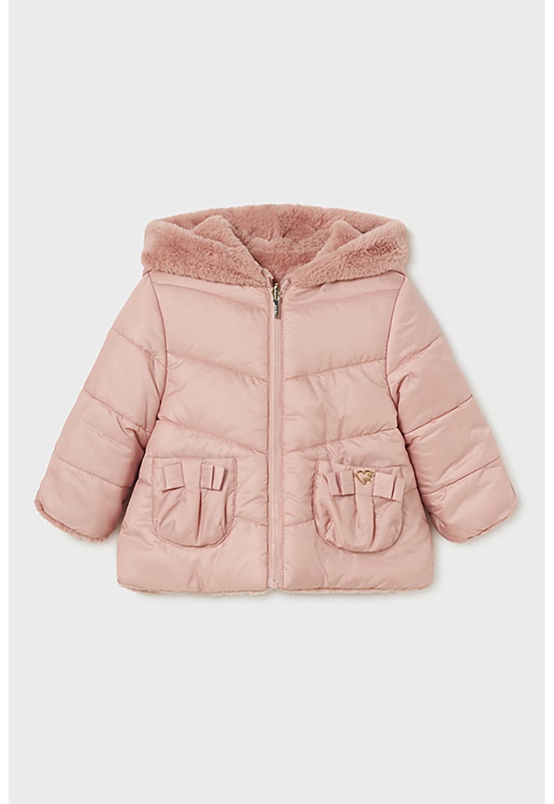 Geaca pufoasa cu vatelina si model in doua nuante