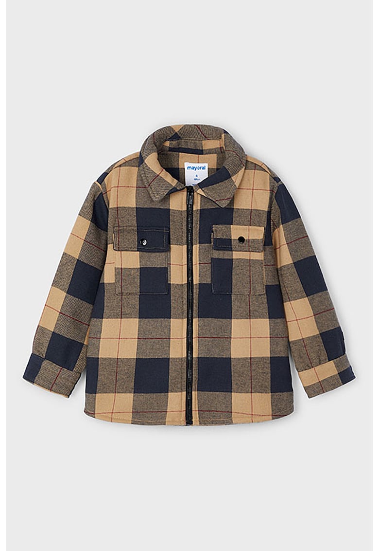 Jacheta-camasa cu model in carouri si fermoar