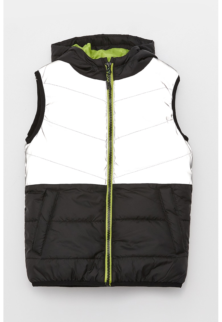 Vesta cu gluga - vatelina si model in doua tonuri