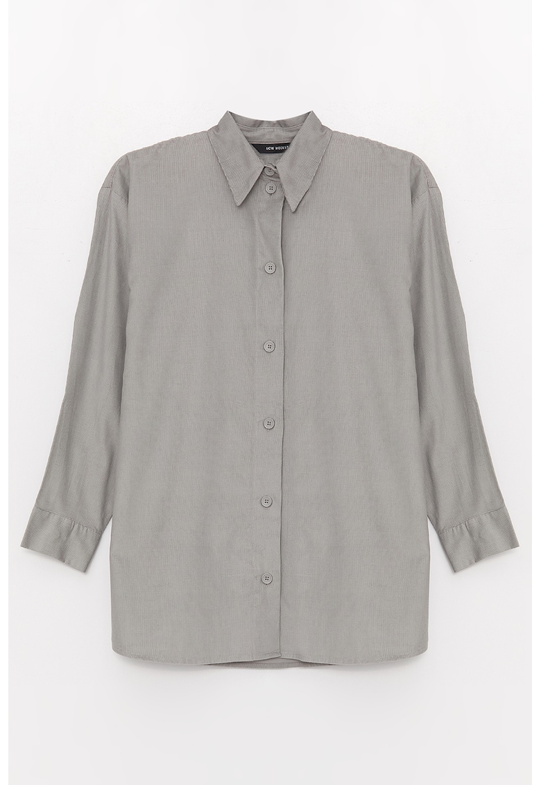 Camasa cu maneci cazute si buzunar aplicat pe piept