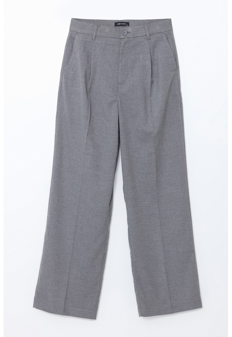 Pantaloni drepti cu talie inalta