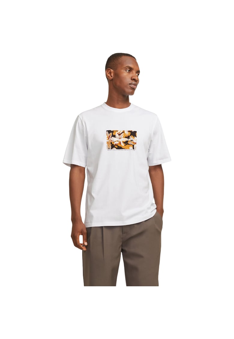 Tricou JACK &JONES Vesterbro Newton Box 38136 - Alb