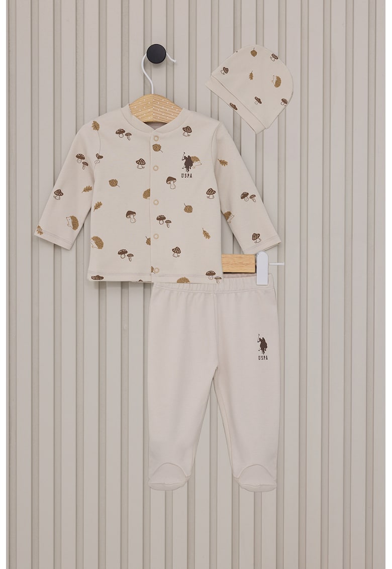 Set de imbracaminte cu imprimeu grafic - 3 piese