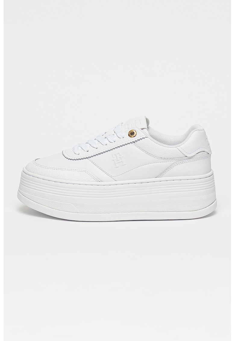 Pantofi sport flatform din piele si piele ecologica