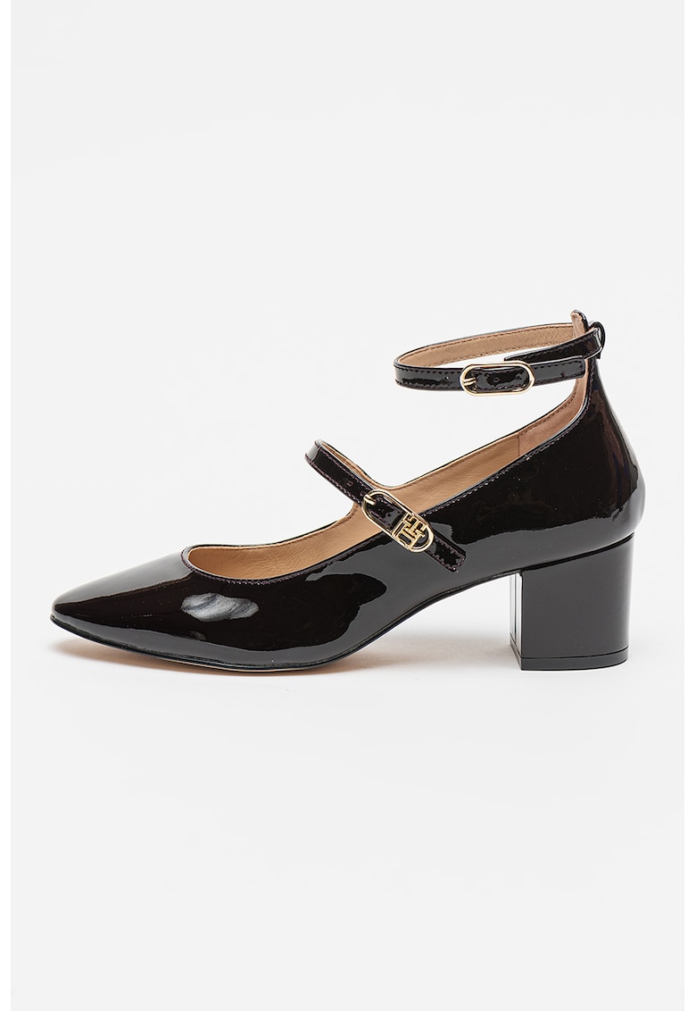 Pantofi din piele lacuita cu bareta pe glezna