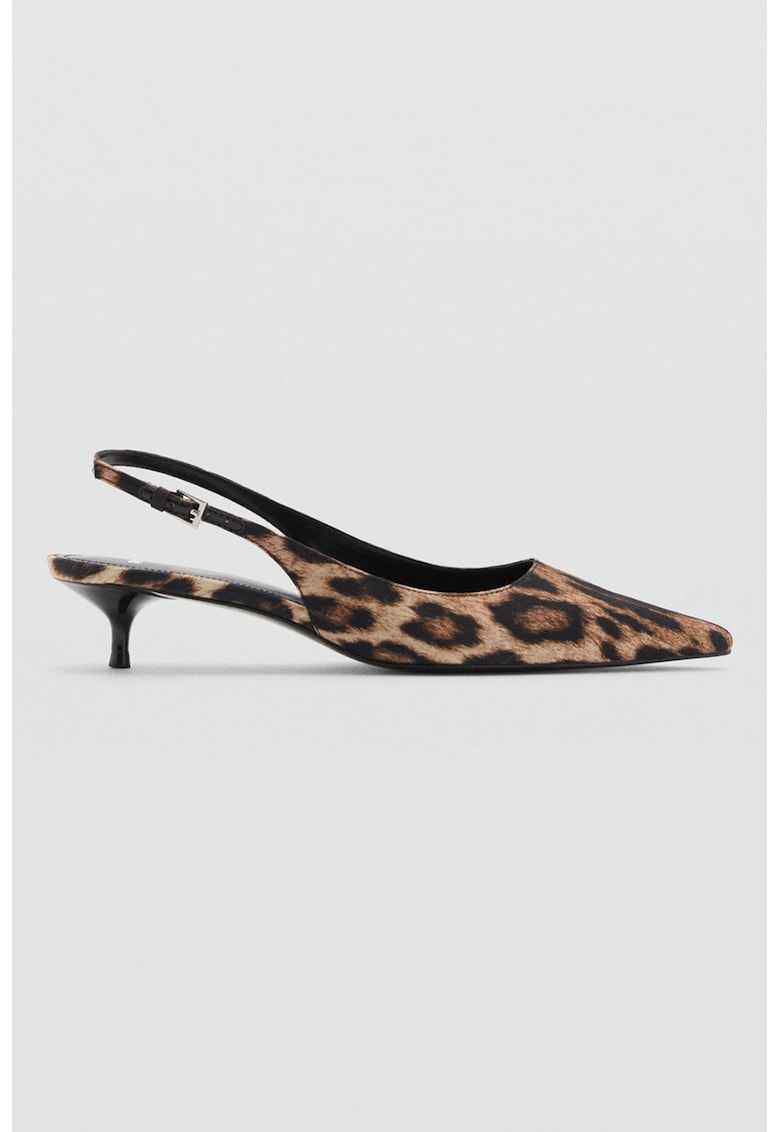 Pantofi cu varf ascutit si animal print