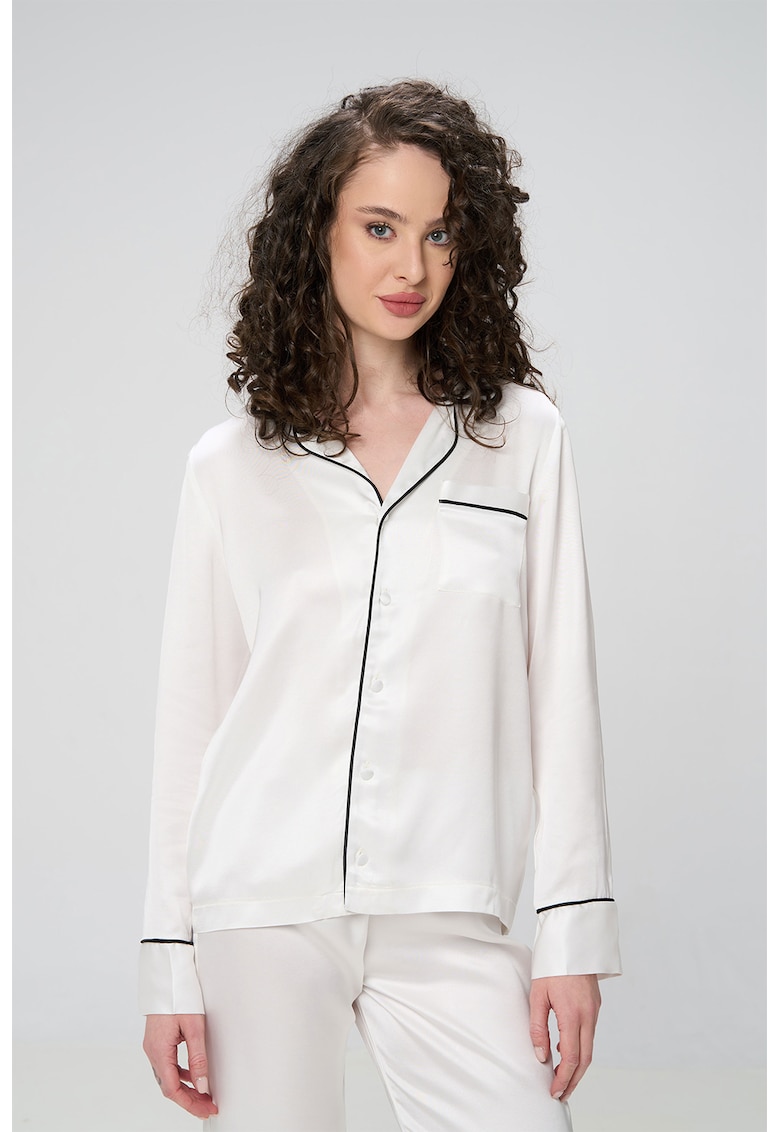 Pijama cu pantaloni lungi si cusaturi contrastante