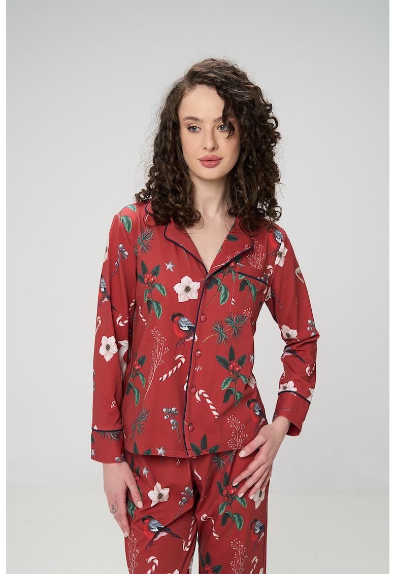 Pijama cu pantaloni lungi din amestec de bumbac organic