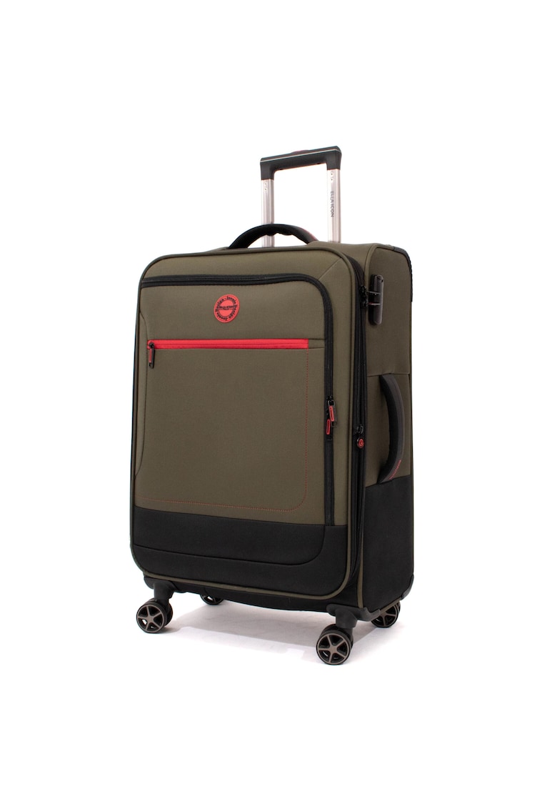 Troler Shadow cu 4 roti duble - Textil - 80x47x29 cm - Kaki