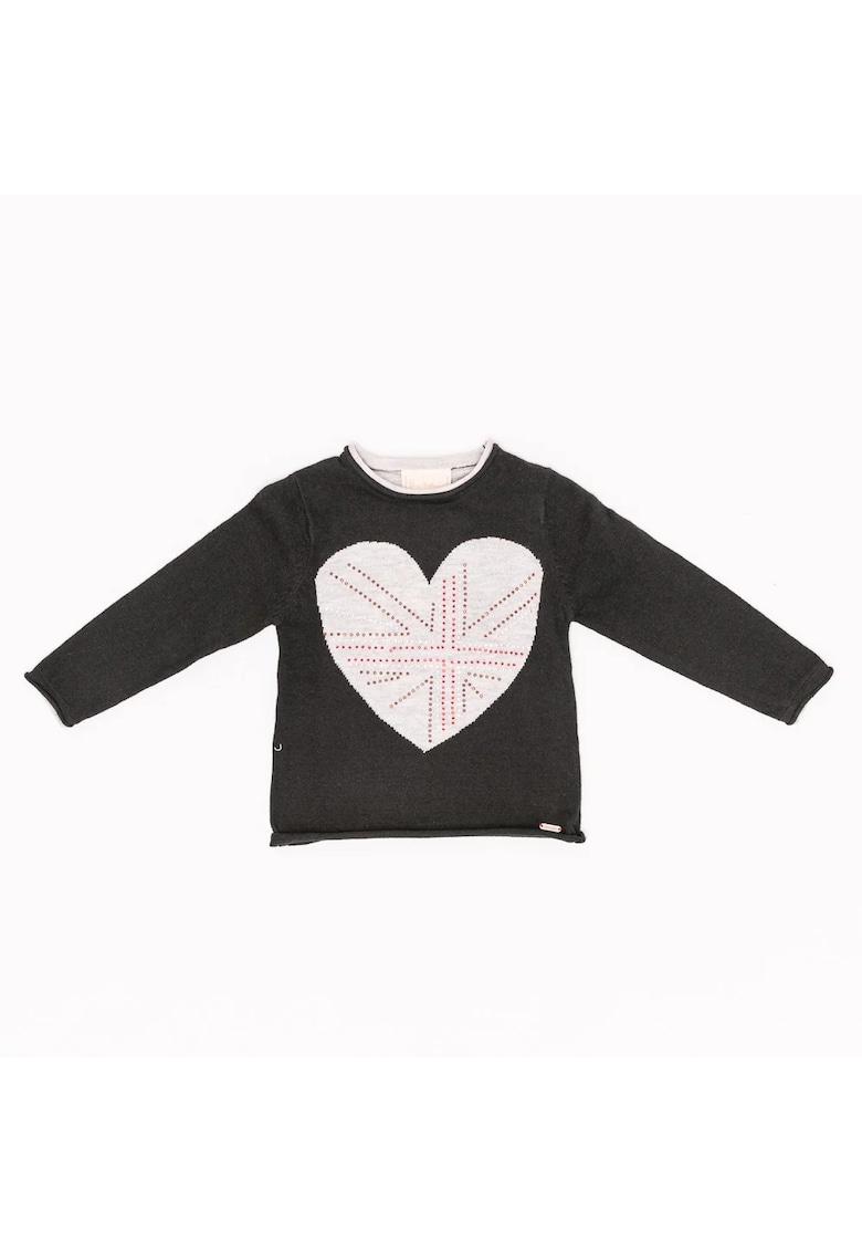 Pulover imprimeu inimioara -  cu strasuri - 30847-1