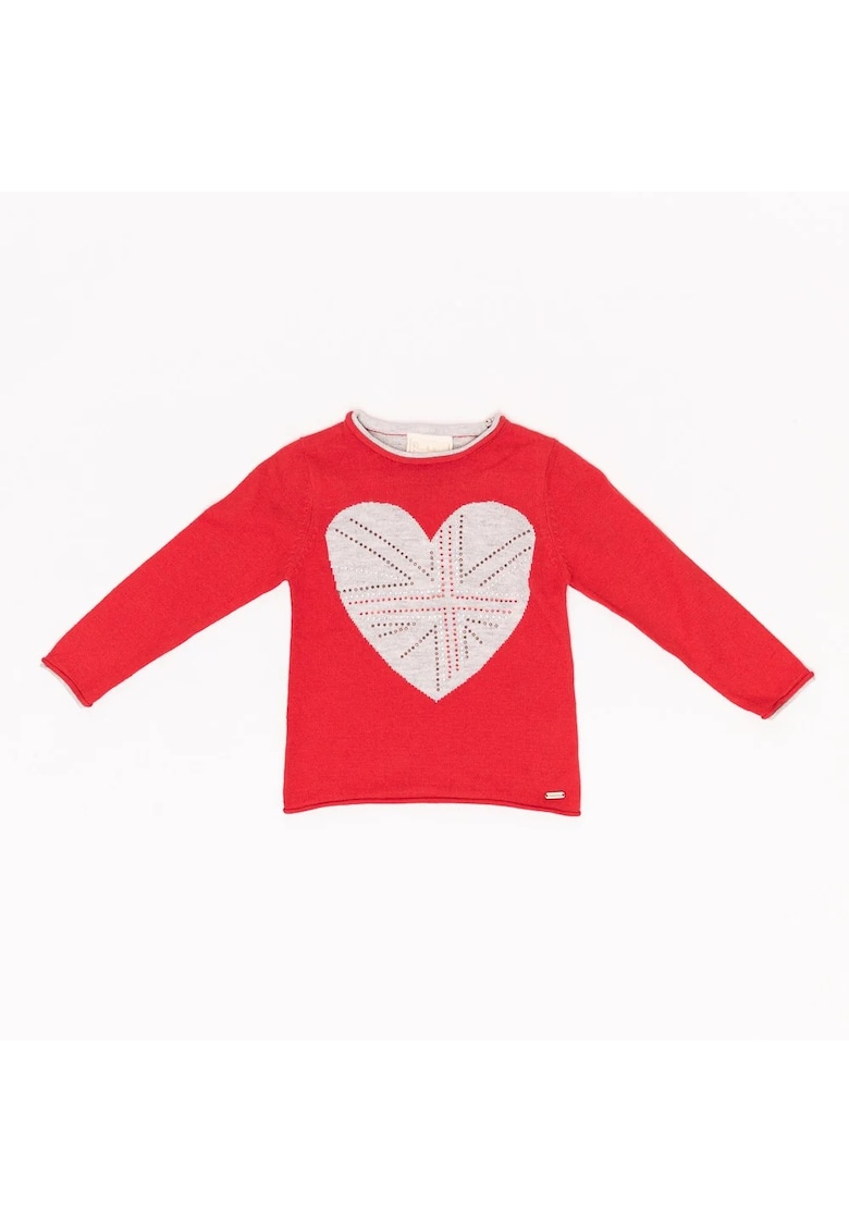 Pulover imprimeu inimioara -  cu strasuri - 30847-2
