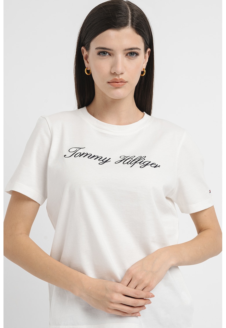 Tricou de bumbac organic cu broderie logo