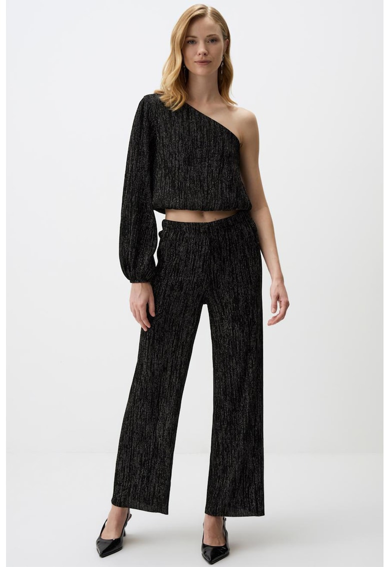 Pantaloni drepti cu talie inalta