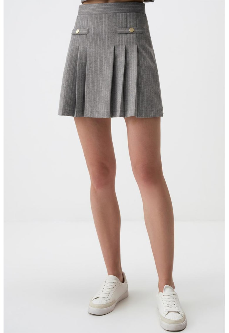 Fusta mini cu striatii si pliuri
