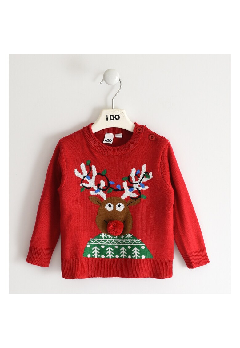 Pulover tricot cu model ren copii - 4.5414
