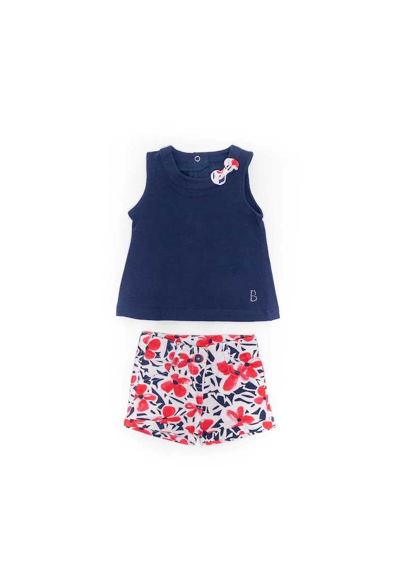 Compleu cu pantaloni scurti bebe -  10245 - Bleumarin -