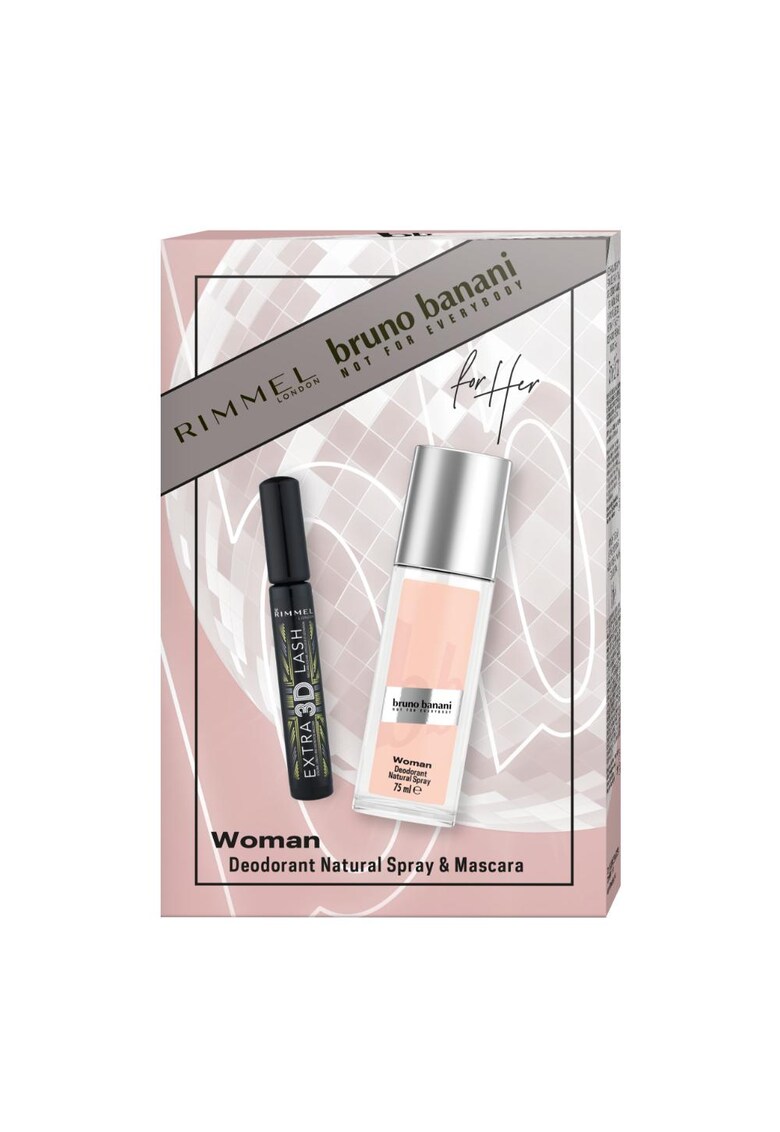 Set cadou  Woman: Deodorant natural spray - 75 ml + Mascara Rimmel Extra 3D Lash