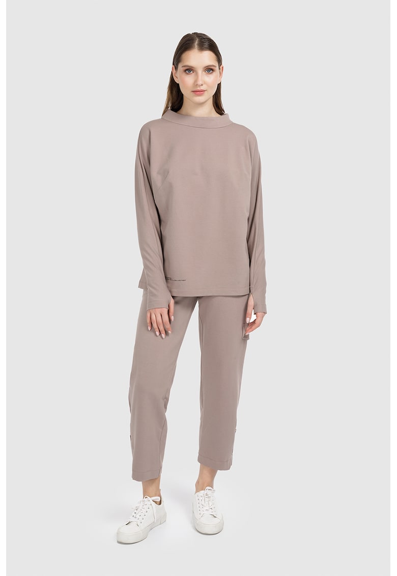 Bluza cu fente pentru degetul mare - Maro taupe